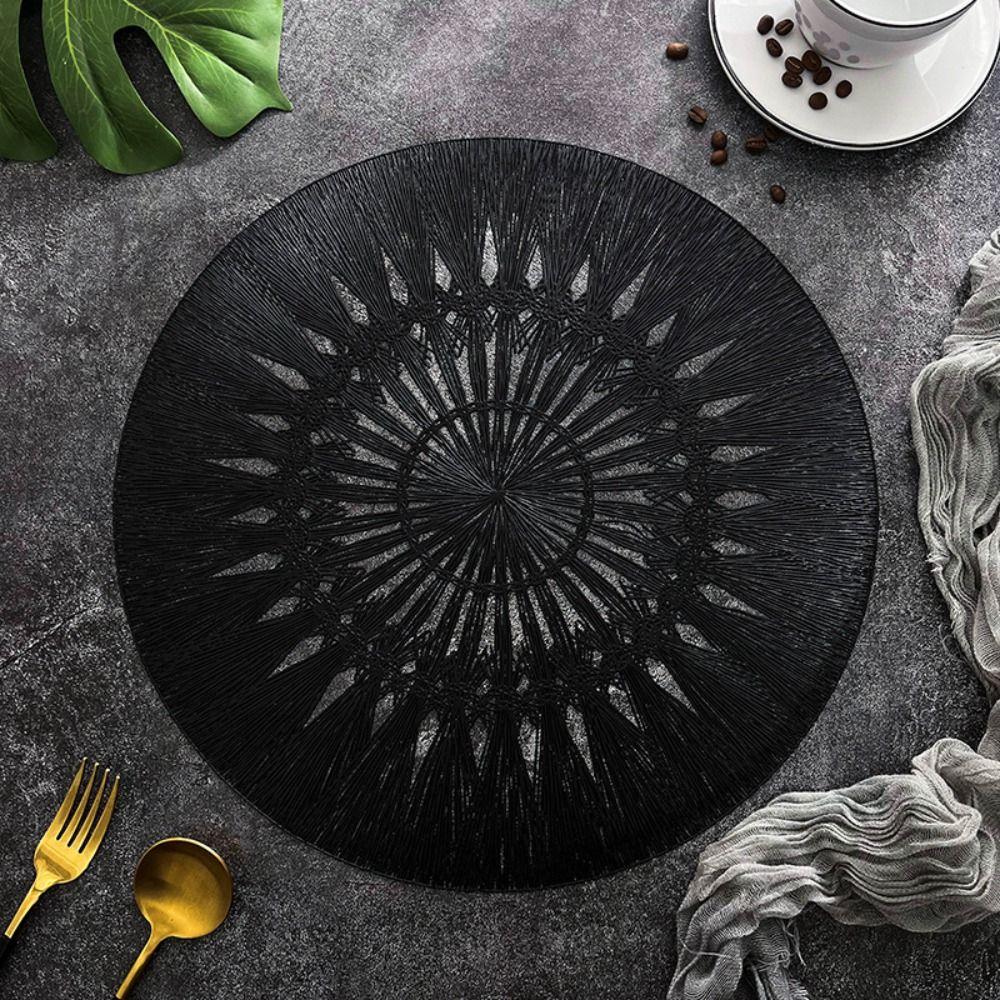 

Anti Slip Table Mat Anti-stain Tableware Pad Coaster Gold Placemat Household серебряный