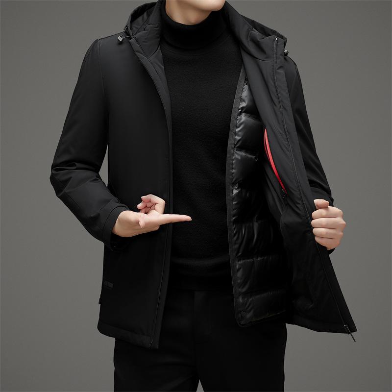 

Цельный мужской пуховик из трех частей со съемным подкладом из утиного пуха, осенне-зимний новый пуховик, теплая куртка для активного отдыха 5XL чёрный