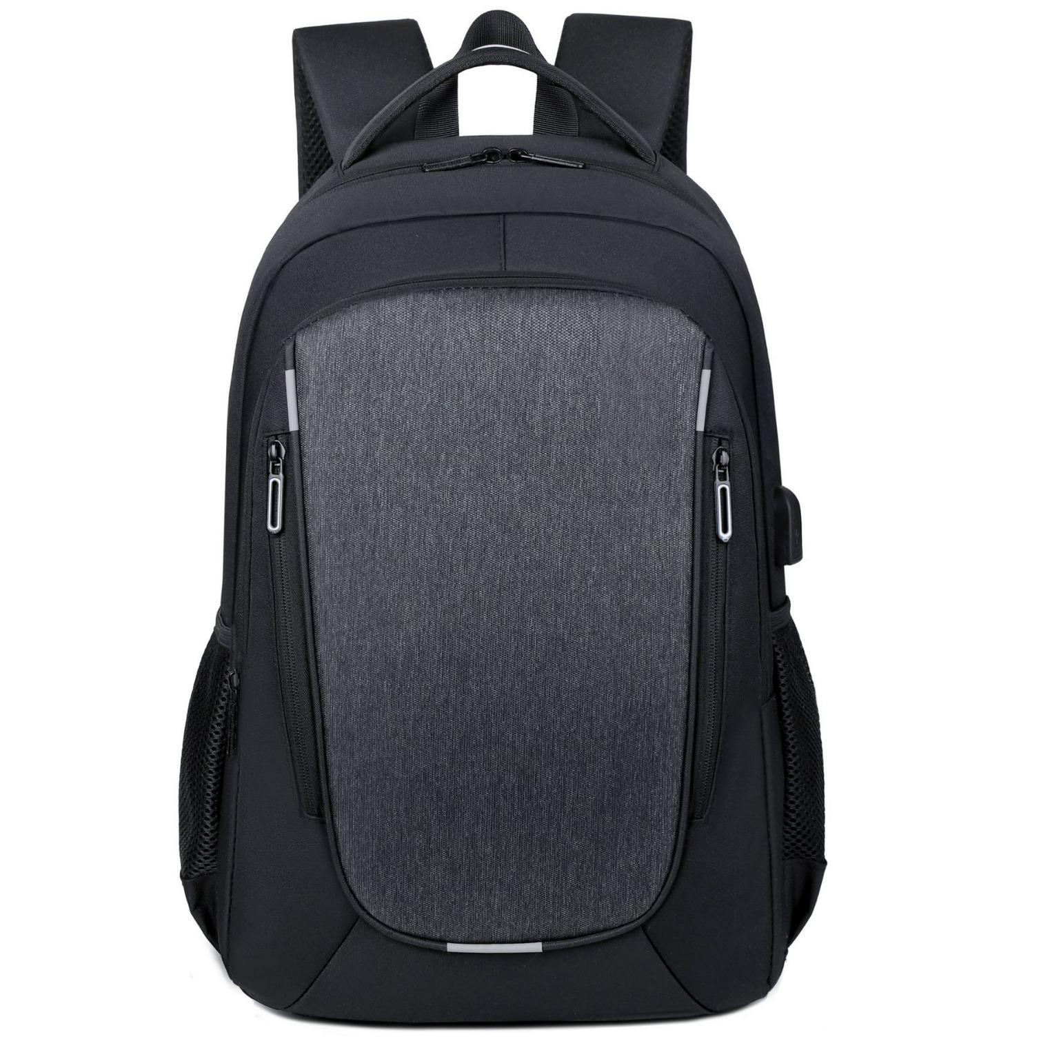 

Мужской деловой рюкзак Деловой USB Простой модный рюкзак Водонепроницаемый чёрный