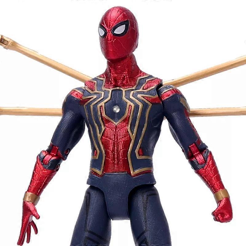 Spiderman Figure Legends Avengers Iron Spider Action Figures 17CM PVC With Light Spider-man Doll Figurine Kids Gift