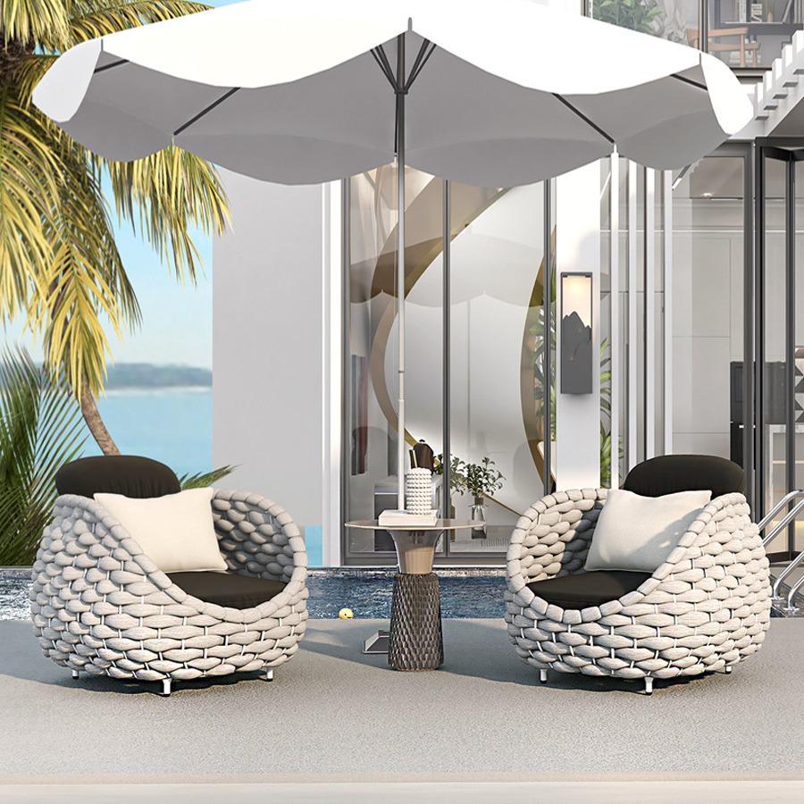 Rattan Weave Outdoor Sofa Set for Garden Terrace and Sunroom