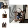 Stilvolle, geräumige Schultertasche mit Cartoon-Motiv aus der Winterkollektion in Blau und Braun