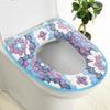Toilet Seat Covers Flannel Winter Warm Prints Thicken Comfortable Gentle Toilets Cushion Bathroom Essential Accessories