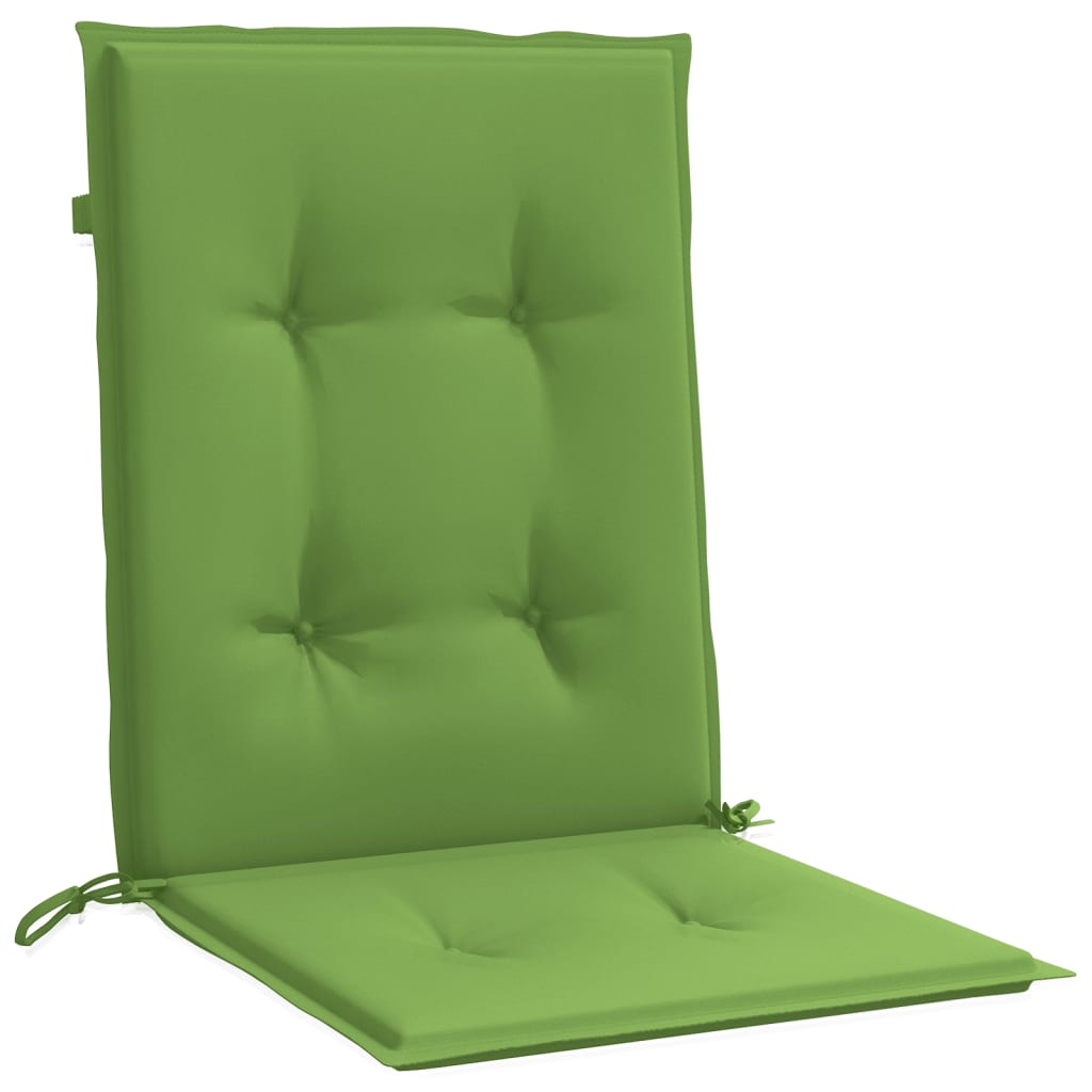 Low Backrest Cushions 2 Pcs. Melange Green 100x50x4 cm Fabric