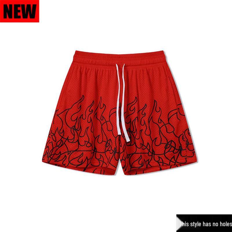 Men's American-Style Breathable Mesh Sports Shorts - Fitness, Running, Beach, Basketball & Trendy Five-Point Pants