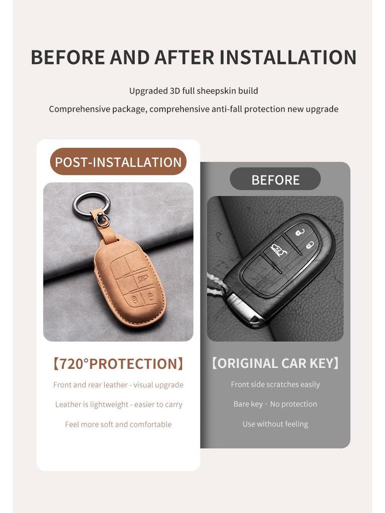 Jeep Compass & Grand Cherokee Key Case Shell with Buckle