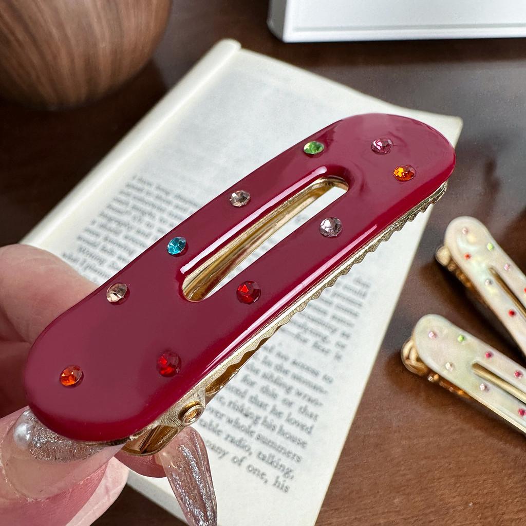 Hair Stylish Oval Claw With Dazzling Rhinestones Ideal For Everyday Fashion Accessories