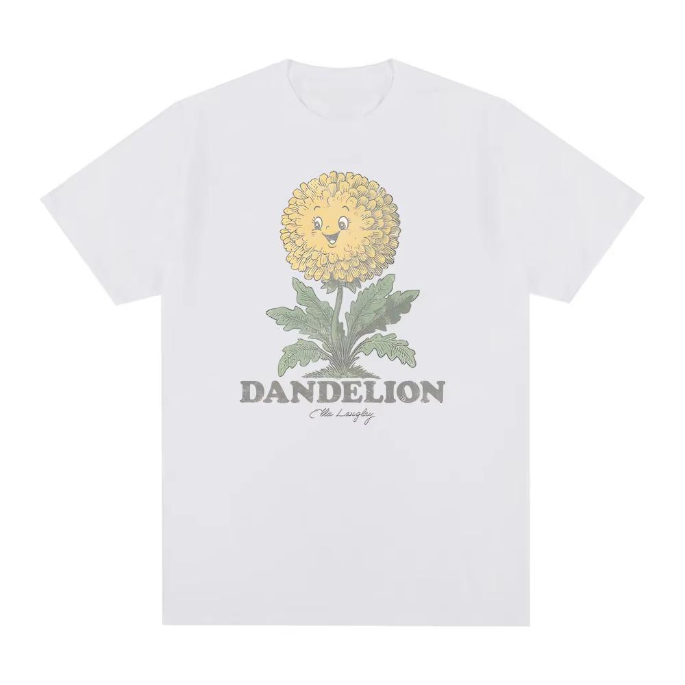 

Groovy Dandelion TEE 2026 New Ella Langley Vintage Casual pure Cotton Teeshirt Unisex Round Neck High Quality Comfortable Tops 2XL