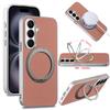 For Magsafe Magnetic Rotating Bracket Phone Case for Samsung Galaxy S26 S25 Ultra Plus S25 Edge S26+ Leather Protective Cover