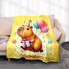 1 Stück Cartoon Cabypara Aufdruck Decke Warm Weich und Bequem Heim Reise Decke Büro Sofa Feiertagsgeschenke für Erwachsene Kinder