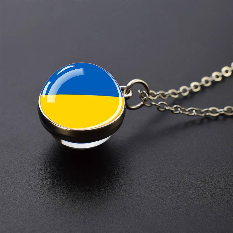 Countries Flag Glass Ball Necklace Russia France Spain UK Italy Poland Ukraine Flag Pendant Necklace Travel Gift