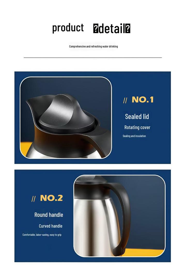 Stainless Steel Double-Layer Vacuum Thermos Flask Rooster Ji Gong Pot - Large Capacity Hot Water Bottle for Home Use