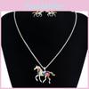 Animal Horse Pendant Necklace With Colorful Oil Drop Design For Women Summer Fashion