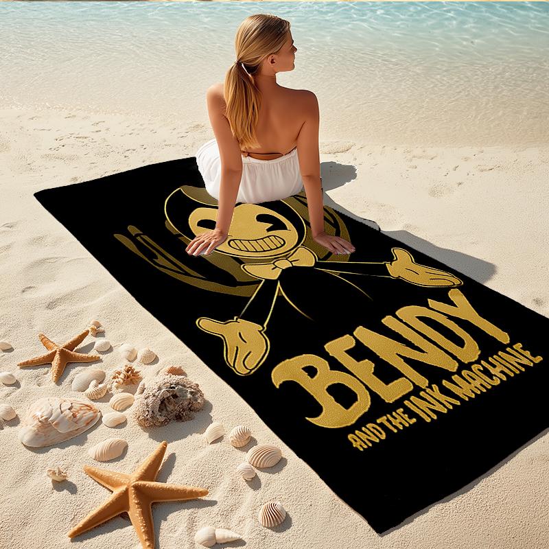 1Pc Bendy Ink Machine Beach Towel, Quick Dry, Multi-Use for Beach Pool Gym Yoga Home Travel, Christmas, Halloween, Xmas Gift M929400