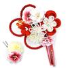 Hair Ornament Set Furisode Ceremony Tsumami Work Red Crepe [Kyoto Usagido] 2-piece Coming-of-age Kk-077