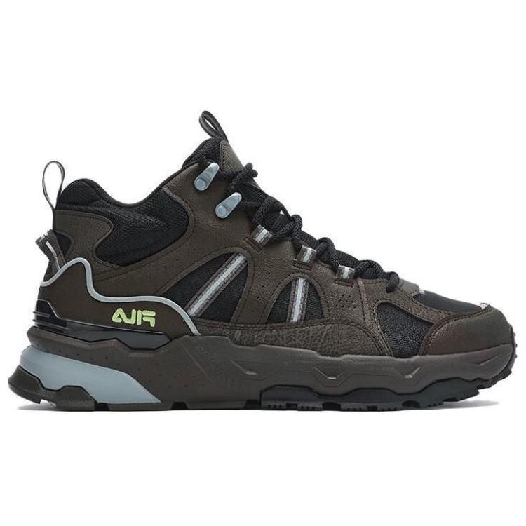 FILA Trek 1S Mesh Fabric Synthetic Leather Retro Versatile Shock Absorbing Wear Resistant Low Top Casual Shoes Men sneaker Dark-Brown F12M342129FBW