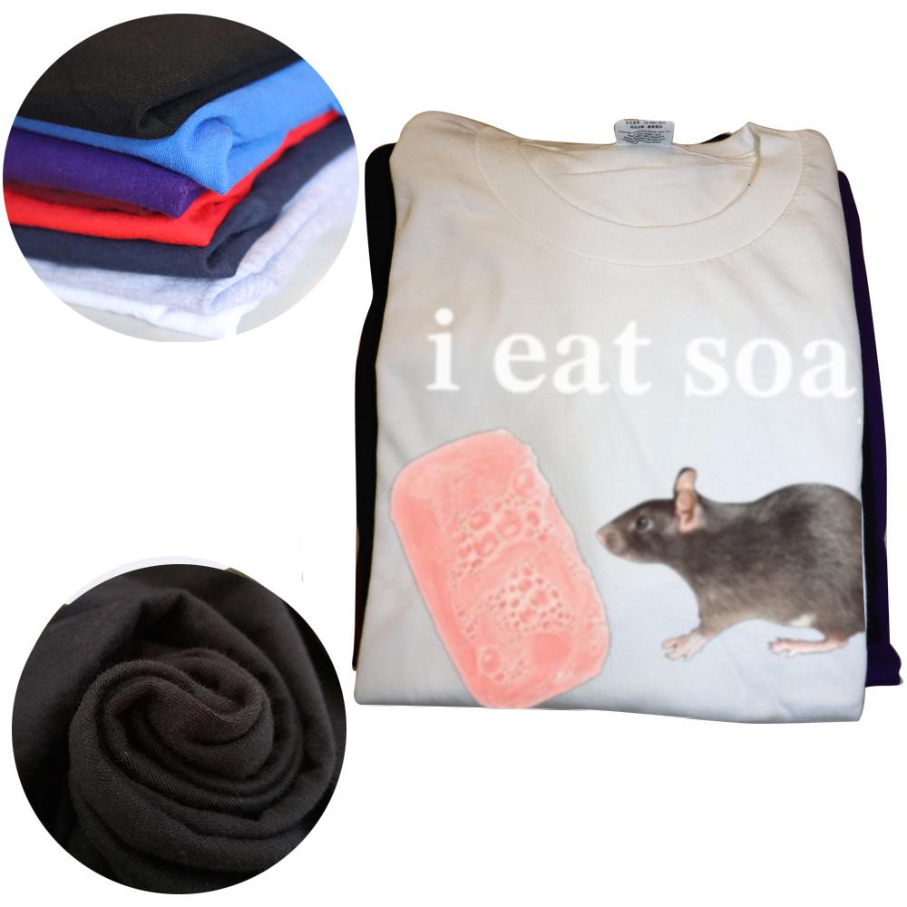 I Eat Soap Rat Funny Meme T Shirt Men's Fashion Vintage O-Neck Short Sleeve T-shirts Casual Cotton Oversized TShirts Streetwear