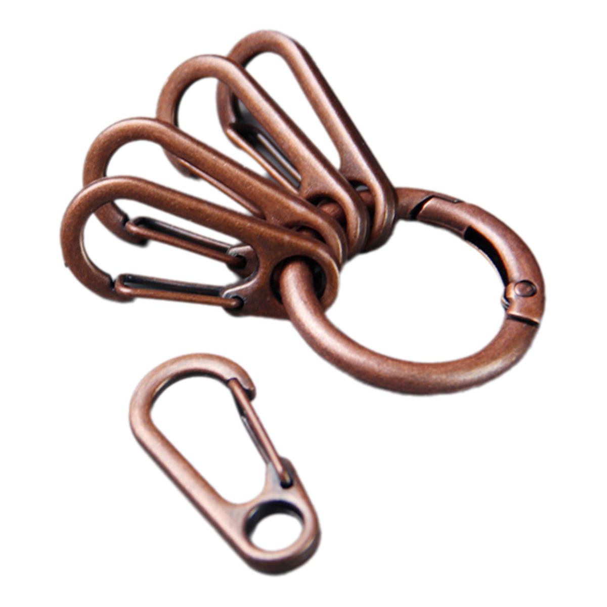 1 Piece Diy Openable Round Carabiner Keychain Clips Hook Buckles Connector Metal O Ring Spring Clasps With 5Pcs Hook Buckles