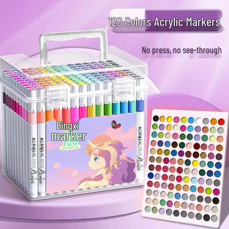 Acrylic Markers: 36 Color Washable, Stackable, Opaque Watercolor Pens for Children's Art Projects