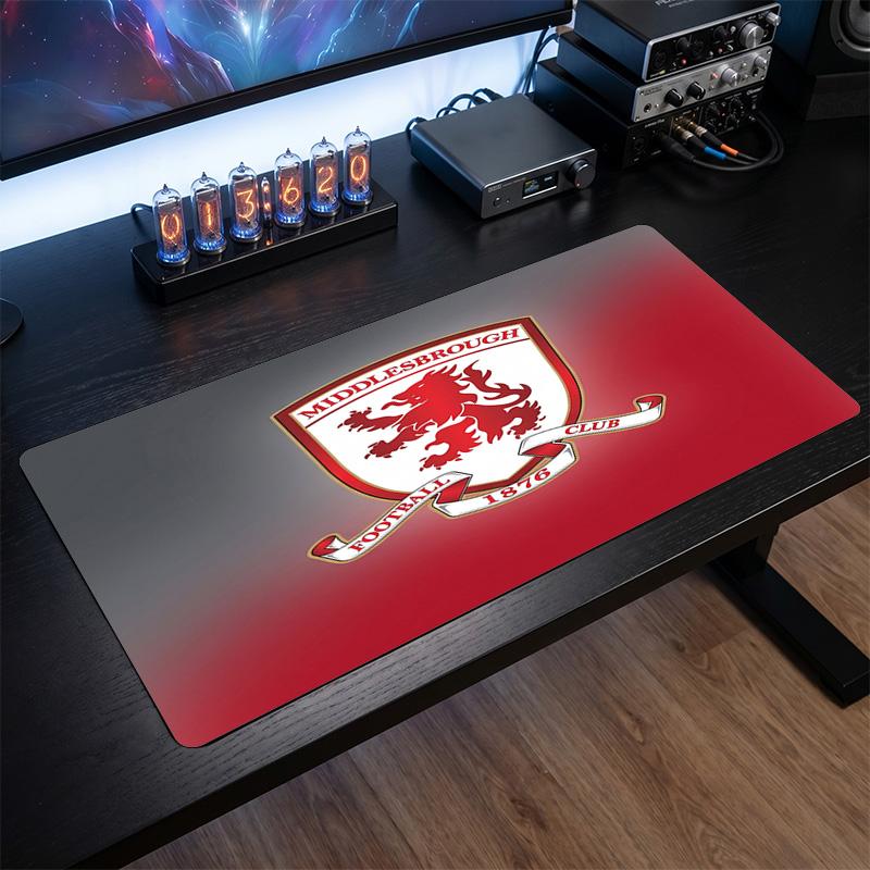 Middlesbrough FC Theme Pattern Mouse Pad, Soccer Logo Design XXL Gaming Desk Mat Non-Slip Computer Mouse Pad