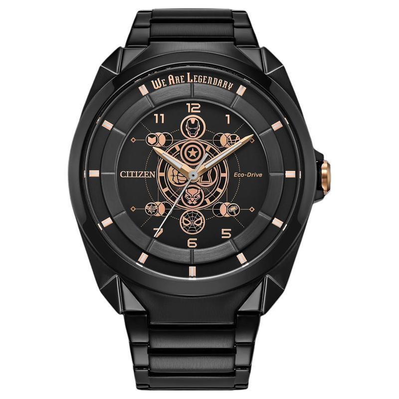 

CITIZEN Eco-Drive Series Legend 85th Anniversary Marvel Boxed Set 50 Meters Waterproof Solar Quartz Steel Strap 42.5mm Men s Watch Black Di AW2085-61W чорний