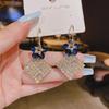 Fashion light luxury simple earrings women's silver light luxury high-end small earrings niche design trendy cool earrings