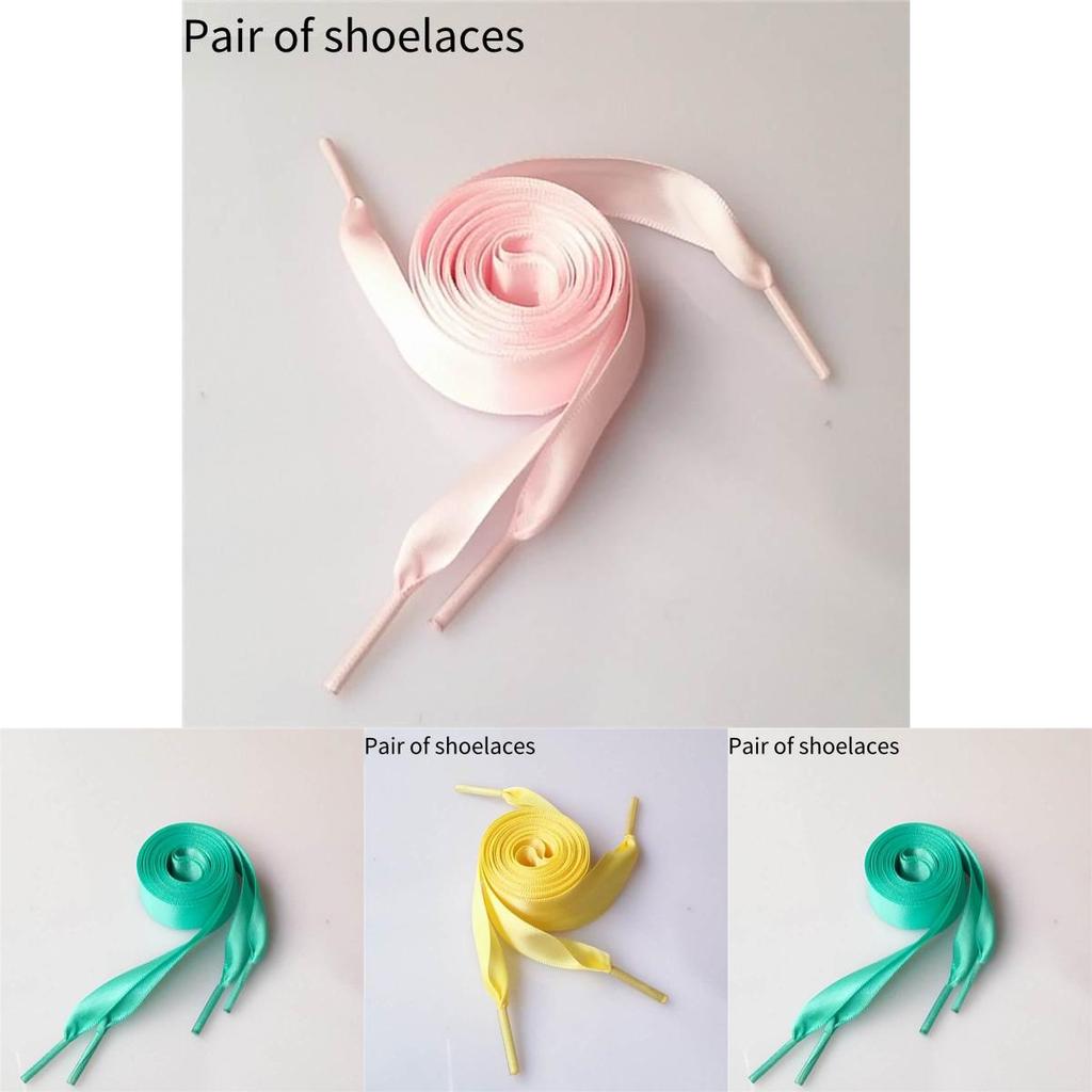 Elegant Candy-colored Polyester Ribbon Lacing For Sneakers Satin Flat Lace