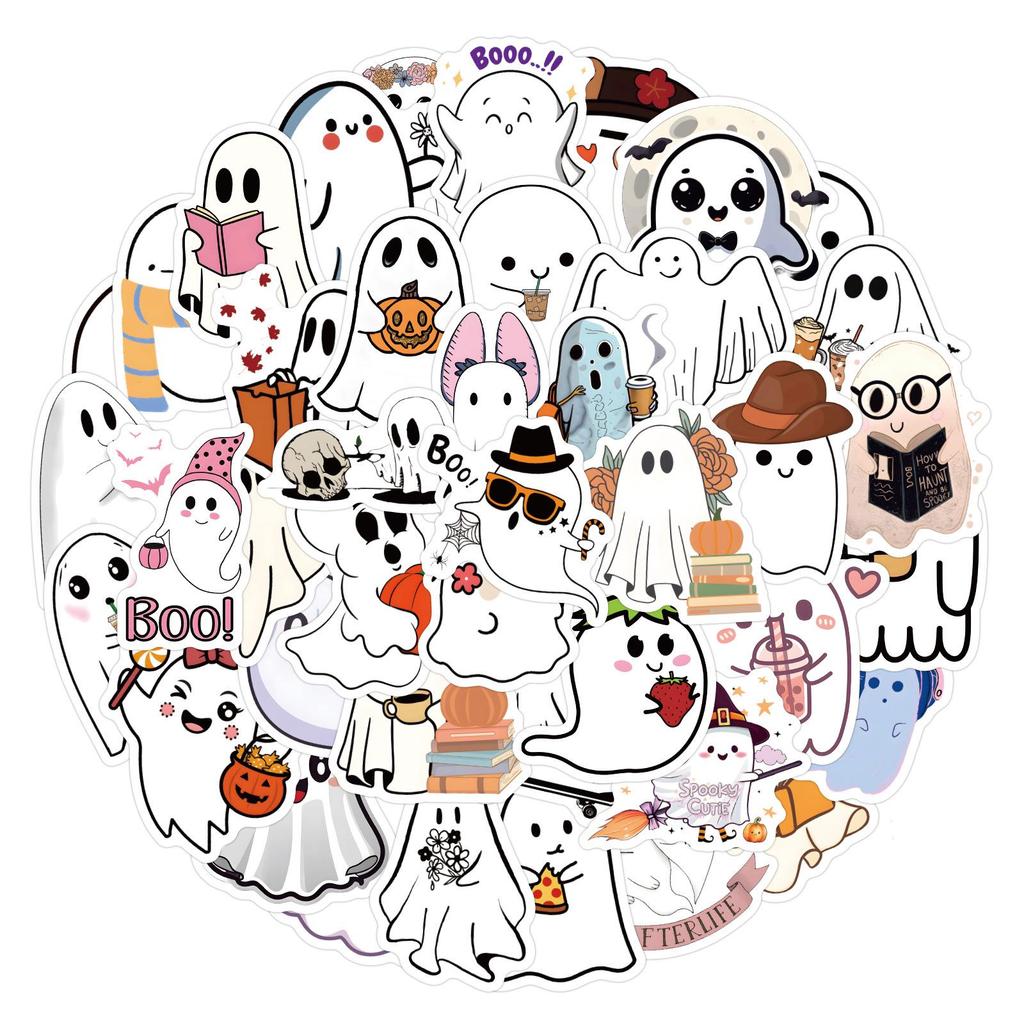 60 Cute Ghost Graffiti Stickers for Car, Luggage, Cup, and Stationery