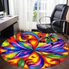 1pc Colorful Flower Mandala Chair Carpet for Office Non-Slip, Machine Washable Rug for Office - Holiday DecorMachine Made yy251029015