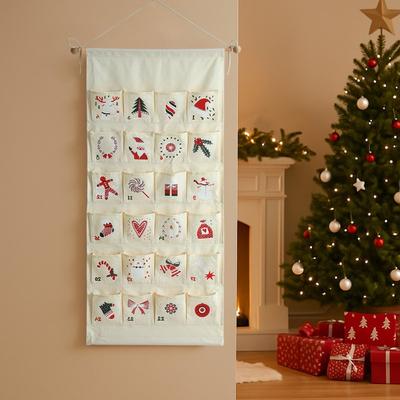 Christmas Advent Calendar 24 Pockets Customizable Canvas Wall Hanging Organizer Festive Decor With Personalized Touch Reusable