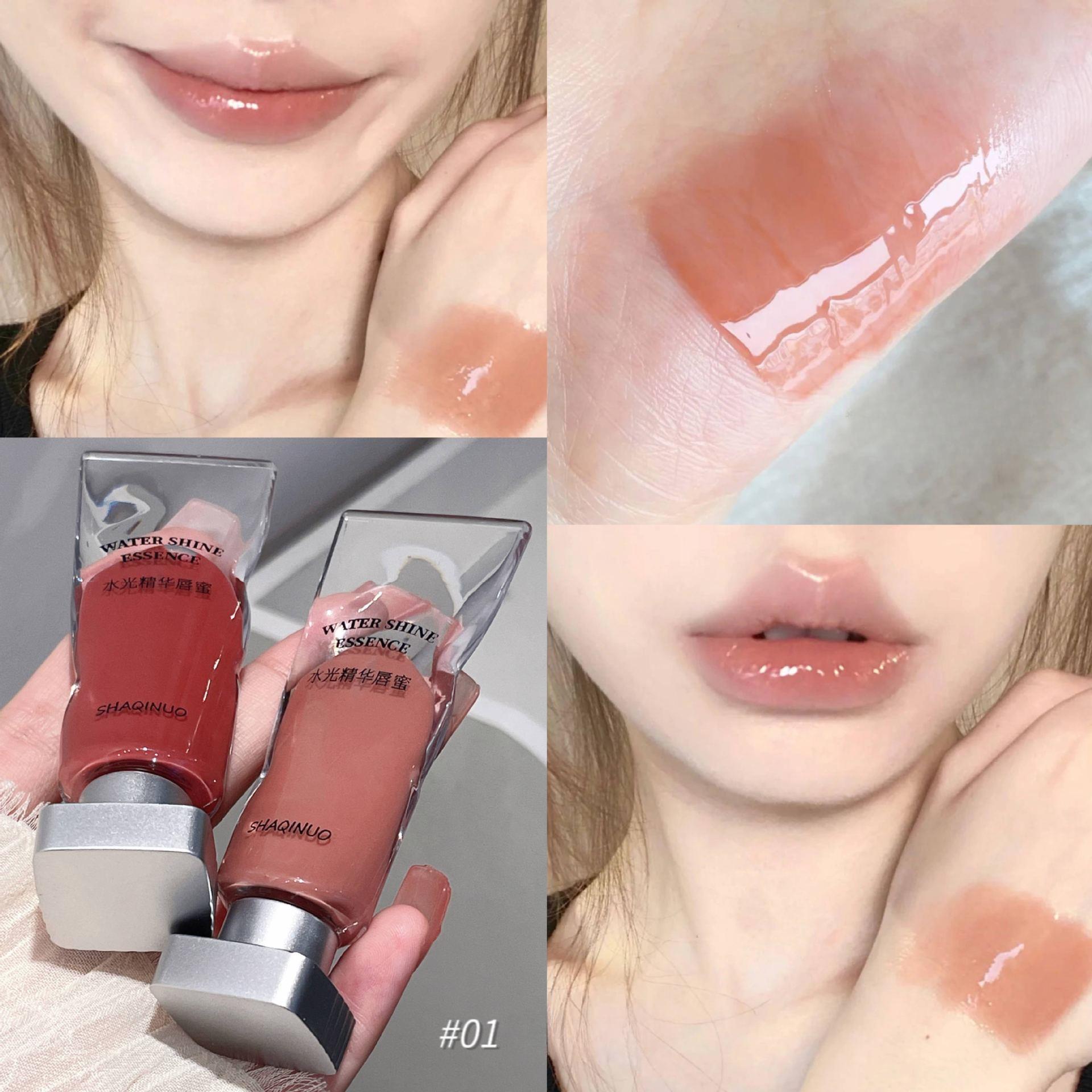 

Блеск для губ с водным сиянием, прозрачная зеркальная глазурь для губ, увлажняющая чашка с антипригарным покрытием, отбеливающий блеск для губ