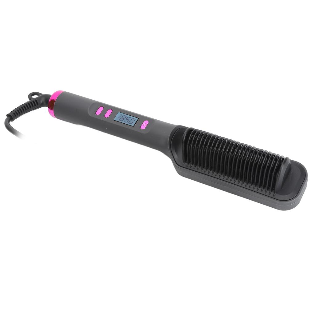 Hair Straightener Brush 3D Teeth Multi Temp Modes PTC Uniform Heating Negative Ion Auto Off Straightening Comb