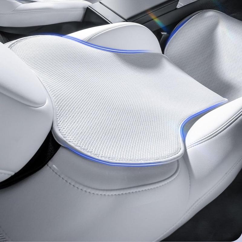 Car Ice Silk Seat Cushion Cover For Tesla Model 3 / Y Juniper 2019-2026 Breathable Comfortable Seat Pad Car Interior Accessories