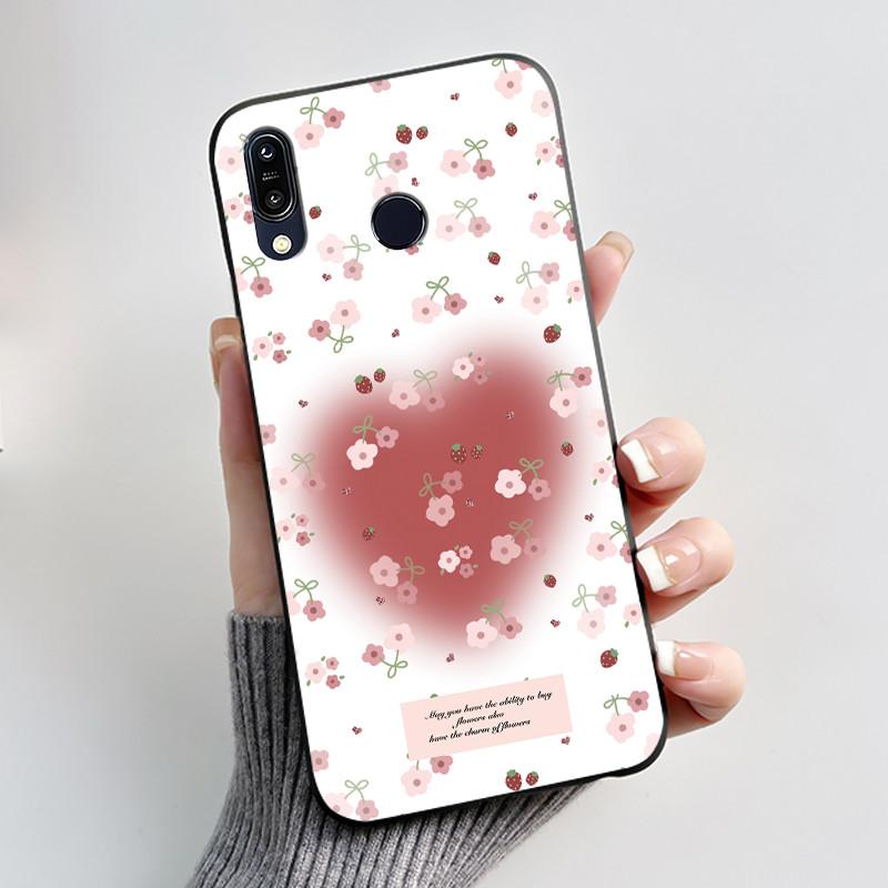 For Asus Zenfone Max (M1) ZB555KL Max Pro (M1) ZB601KL ZB602K Case Soft Silicone Black Cover Cute Flower Cartoon Phone Casing