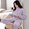 Pajamas Women'S Winter Fleece Thickened Coral Fleece Winter Flannel Large Size Loungewear Warm Set