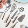 10-Piece Cutlery Set: Walnut Handle Knife, Fork, Spoon, Ladle, Spatula In Genuine 304 Stainless Steel.