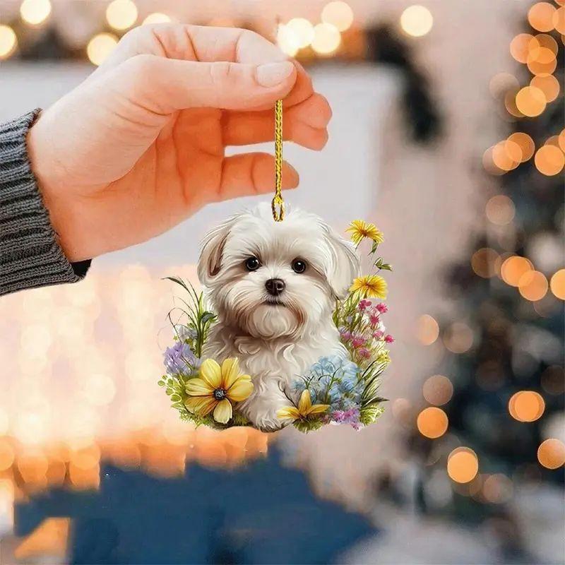 Dog Sweet Acrylic Pendant Stylish Car Interior Decor For Dog Lovers
