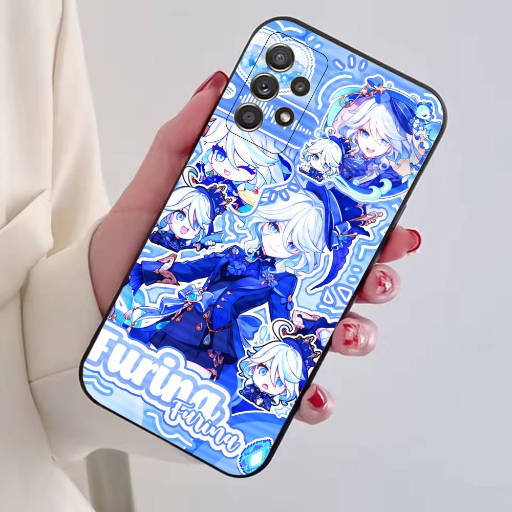 Genshin Impact F-Furina Phone Case For Samsung S25,S24,S21,S22,S23,S30,Ultra,S20,Plus,Fe,Soft Silicone Black Cover