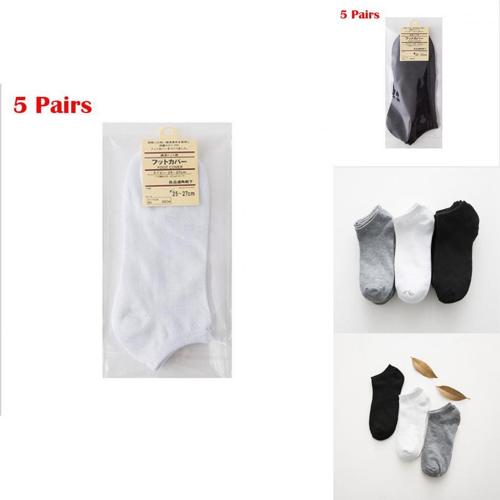 Comfortable Men's Summer Cotton Black Invisible Boat Socks Breathable Thin White Ins