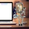 Microphone Robot Lamp Hold A Guitar Soft Lighting Plastic Handicraft Ornament Energy-saving Retro Robot Figurine LED Table Light Home Decoration