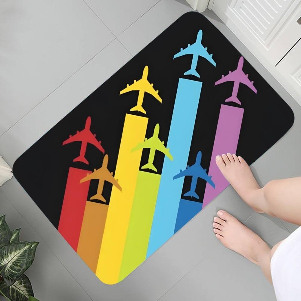 Aviation Theme Carpet Welcome Mat Absorbent Bedroom Door Rug Kitchen Balcony Living Room Entrance Home Airplane Decoration