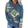 Women S Casual Ethnic Tribal Print Hooded Long Sleeve Sweatshirt