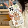 Cartoon Capybara Leather Phone Case For IPhone 16 16e 15 14 13 12 11 Pro Max Plus Mini Cover