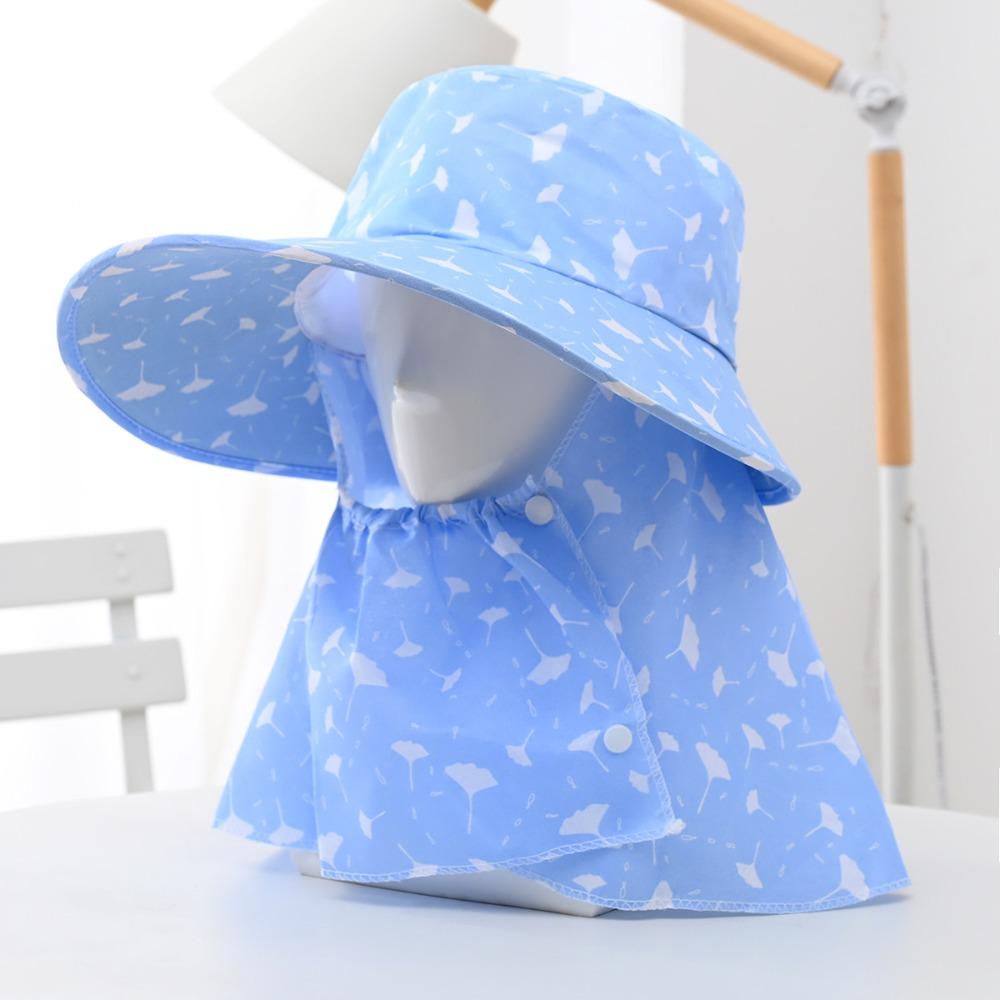 Face Mask Sunshade Shawl Cap Printing Agricultural Work Hat Fashion Wide Brim Sun Hat  Summer