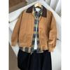 Men's Retro Lapel Workwear Jacket - Spring/Autumn Loose Fit Trendy Outerwear