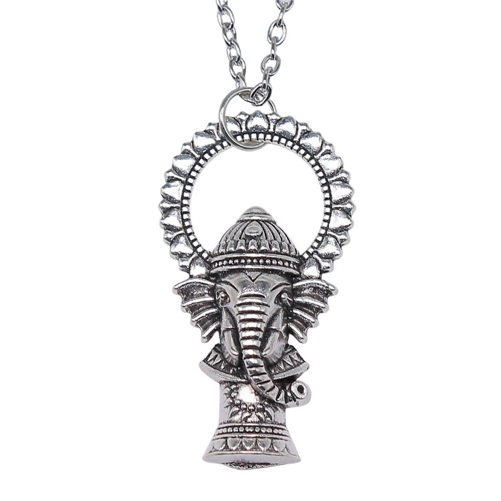 Elephant Head Pendant Necklace Lucky Boho Tribal Style Jewelry 45cm or 70cm Long Chain