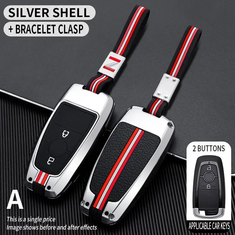 2/3/4/5Bt Metal Car Key Cover Fob Case Shell For Ford Edge Fusion Mustang Explorer F150 F250 F350 Ecosport Mondeo Mustang Ranger