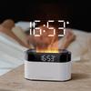 LED Clock Colorful Night Light with Simulated Flame Humidifier and Remote Control Ultrasonic Essential Oil Aromatherapy Machine