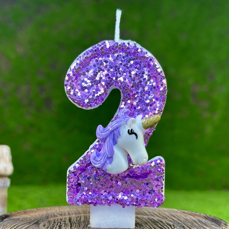 Creative Unicorn Birthday Cake Candle Decoration Kit