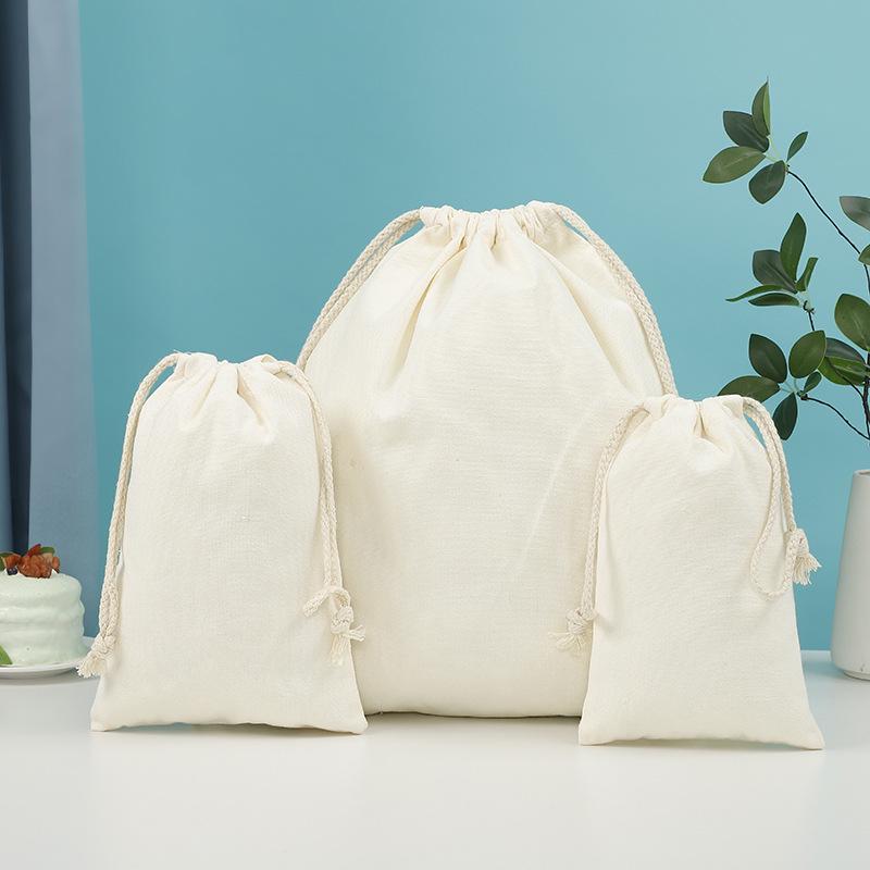 Custom Cotton Canvas Drawstring Bag for Travel and Storage